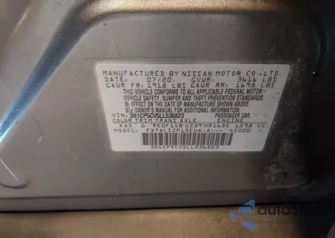 2020 Nissan Kicks Sv Xtronic Cvt из США, поврежденный, VIN 3N1CP5CV5LL536823